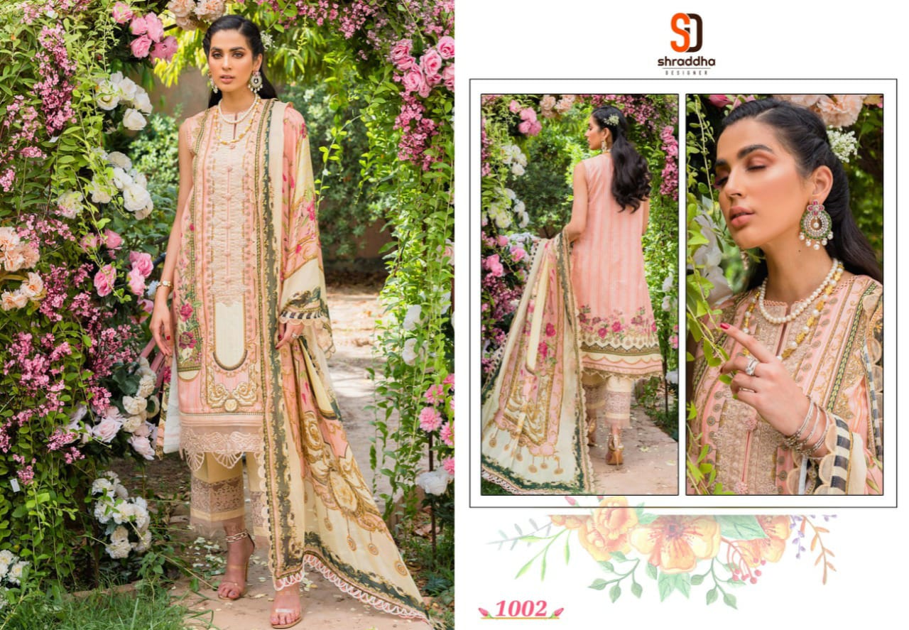 Shraddha Designer Zarqash Vol 1 Lawn Cotton Pakistani Suit Best Wholesaler Surat