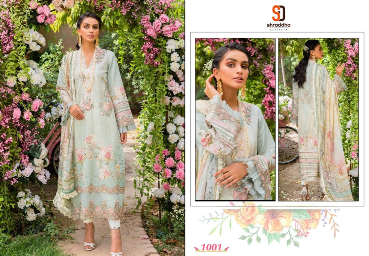 Shraddha Designer Zarqash Vol 1 Lawn Cotton Pakistani Suit Best Wholesaler Surat