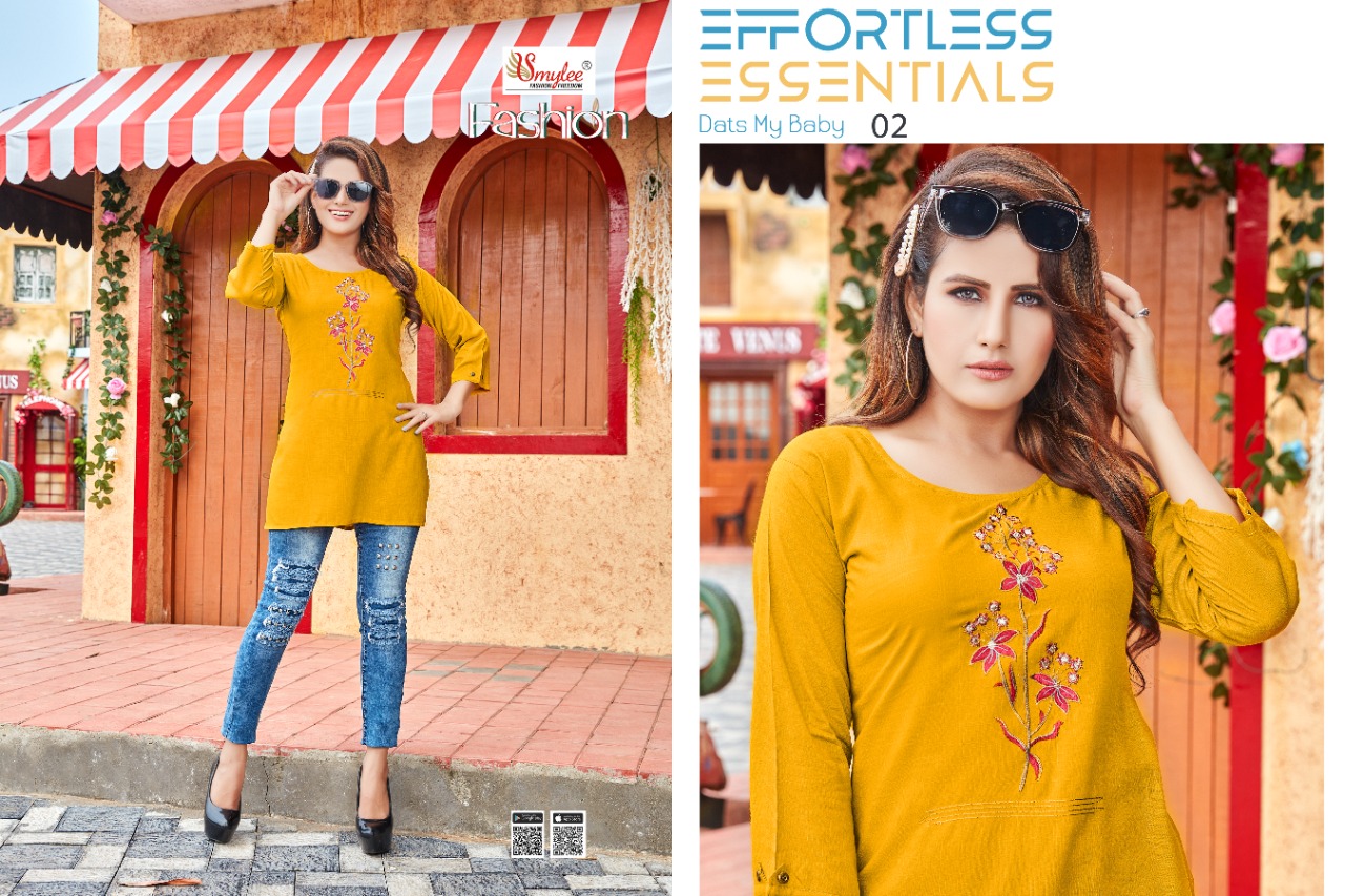 Smylee Fashion Heavy Rayon Slub Short Kurtis Best Rate Wholesaler Surat