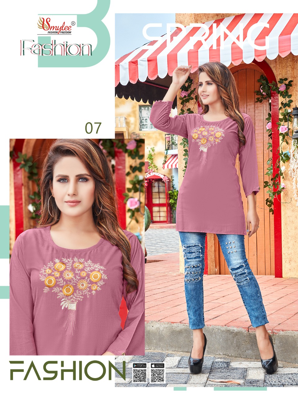 Smylee Fashion Heavy Rayon Slub Short Kurtis Best Rate Wholesaler Surat