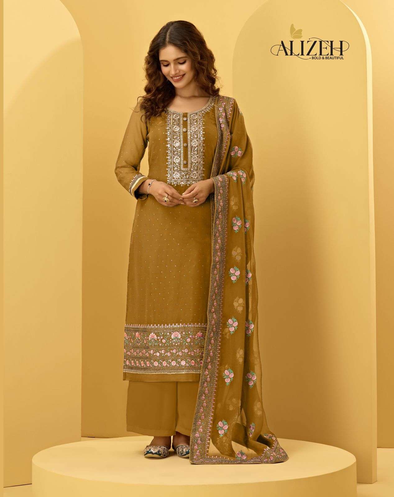 Alizeh Almora Vol 3 Georgette Fancy Salwar Suits Wholesaler Surat