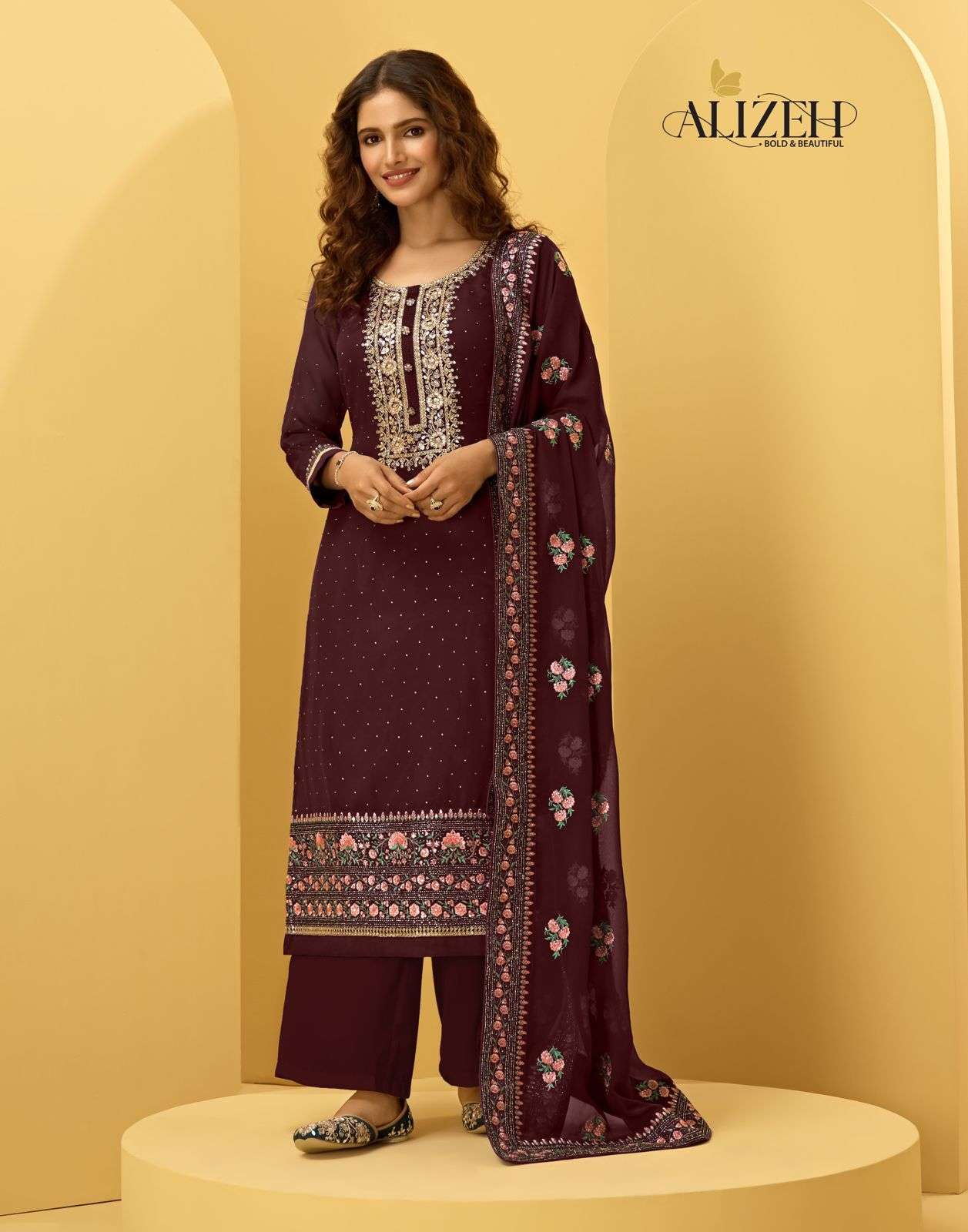 Alizeh Almora Vol 3 Georgette Fancy Salwar Suits Wholesaler Surat