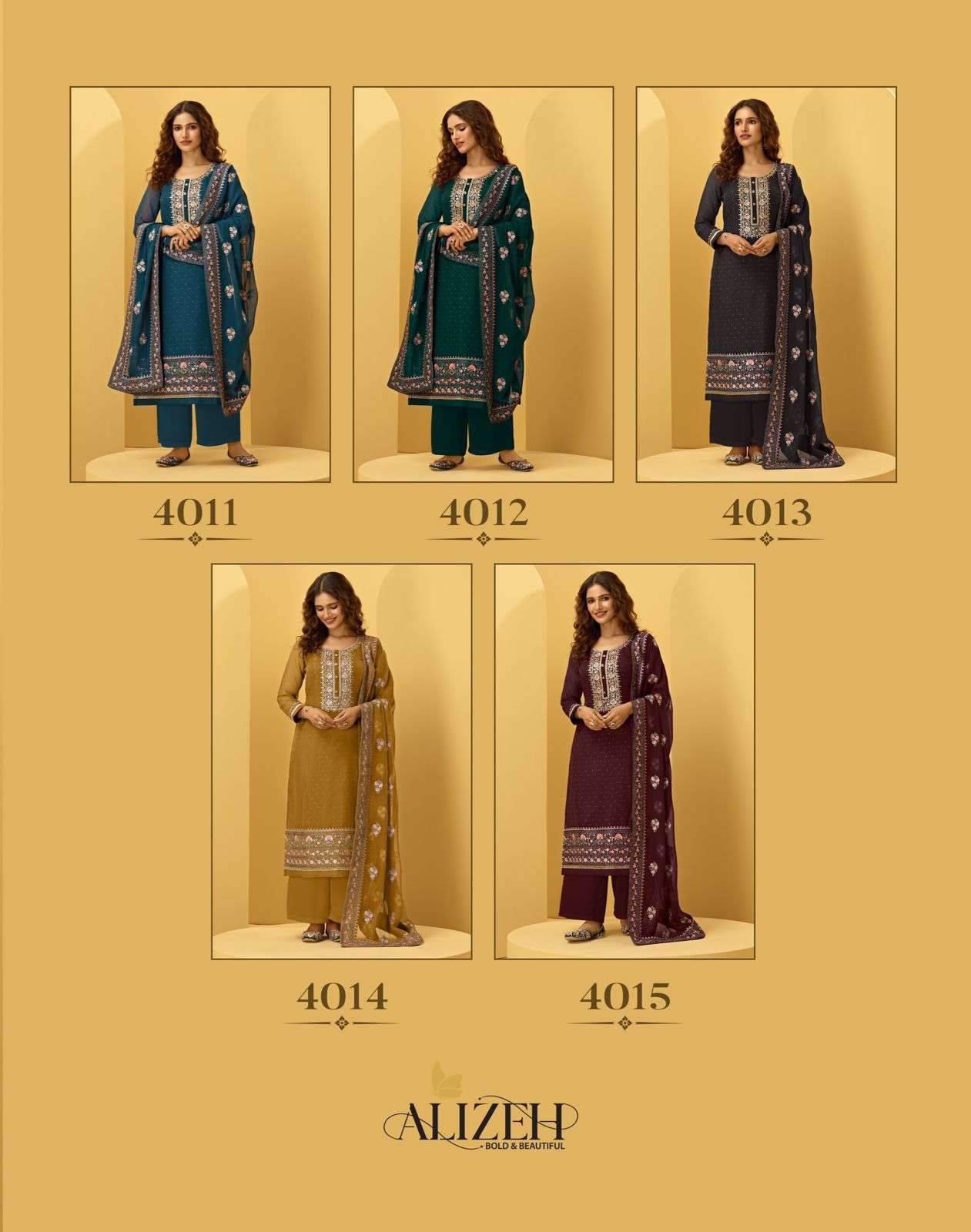 Alizeh Almora Vol 3 Georgette Fancy Salwar Suits Wholesaler Surat