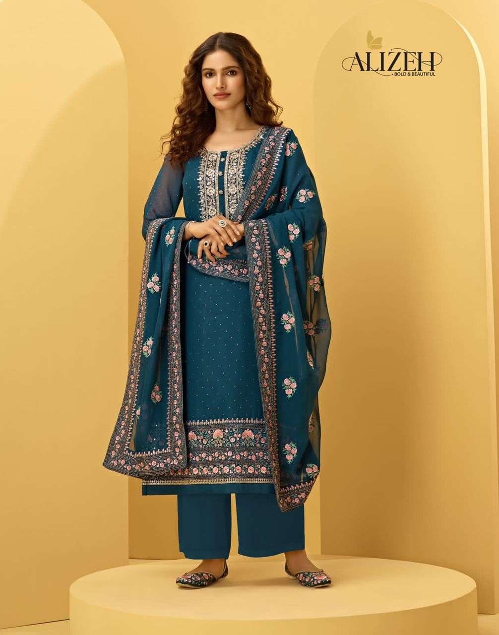 Alizeh Almora Vol 3 Georgette Fancy Salwar Suits Wholesaler Surat