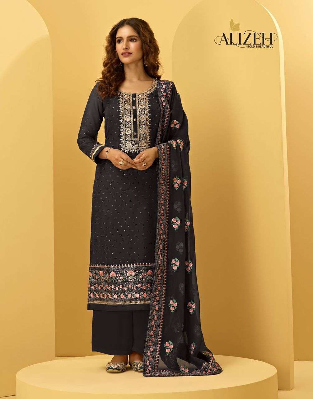 Alizeh Almora Vol 3 Georgette Fancy Salwar Suits Wholesaler Surat