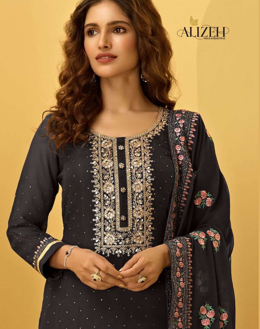 Alizeh Almora Vol 3 Georgette Fancy Salwar Suits Wholesaler Surat
