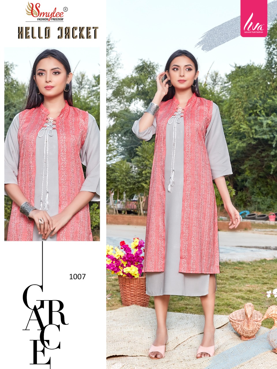 Smylee Fashion Hellow Jacket Rayon Jacket Style Kurtis Wholesaler Surat