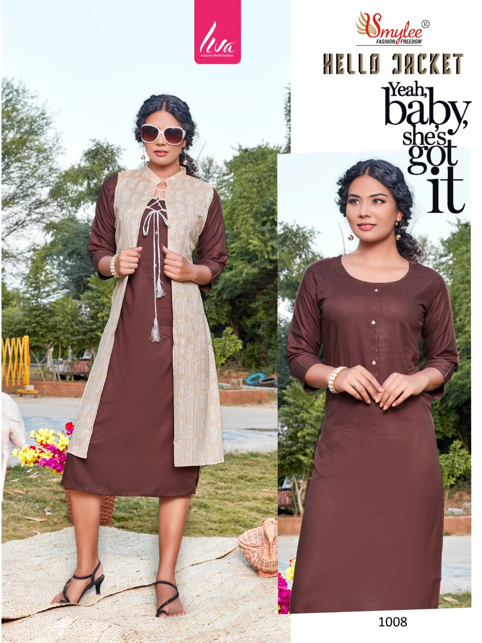 Smylee Fashion Hellow Jacket Rayon Jacket Style Kurtis Wholesaler Surat