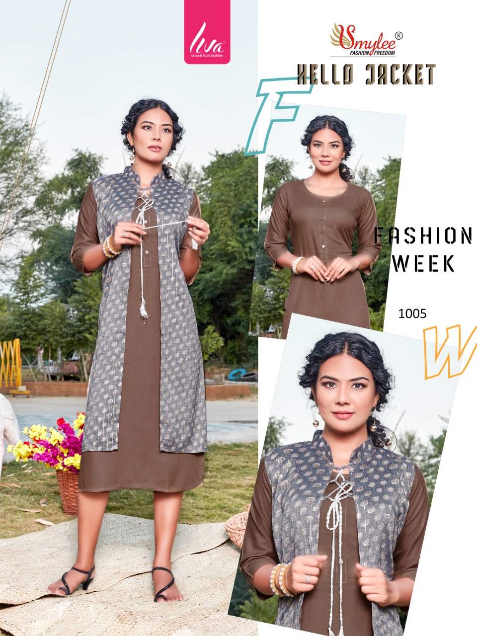 Smylee Fashion Hellow Jacket Rayon Jacket Style Kurtis Wholesaler Surat