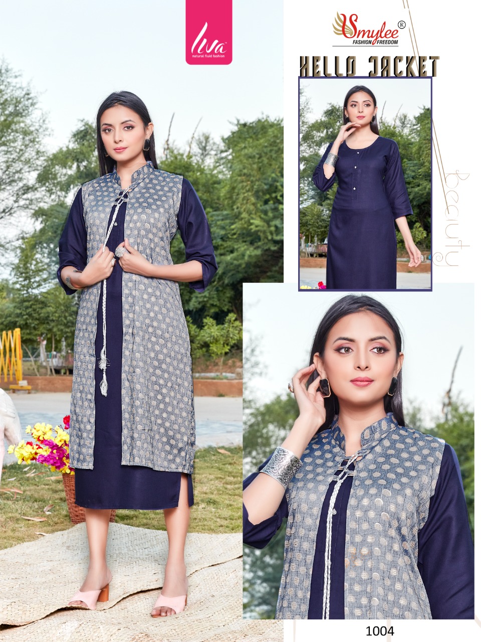 Smylee Fashion Hellow Jacket Rayon Jacket Style Kurtis Wholesaler Surat