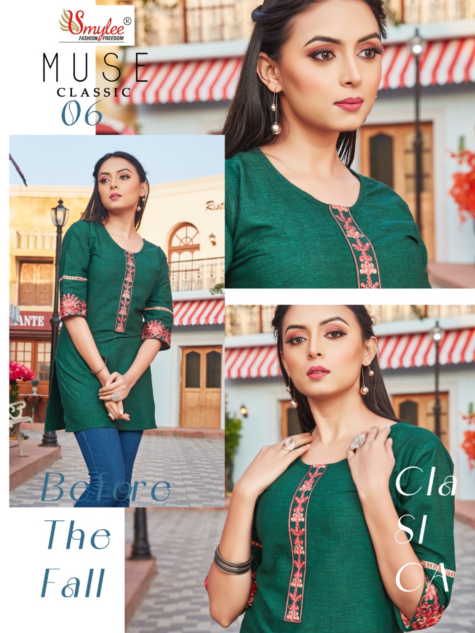 Smylee Fashion Muse Cllasic Rayon Fancy Shorts Kurti Wholesaler Surat