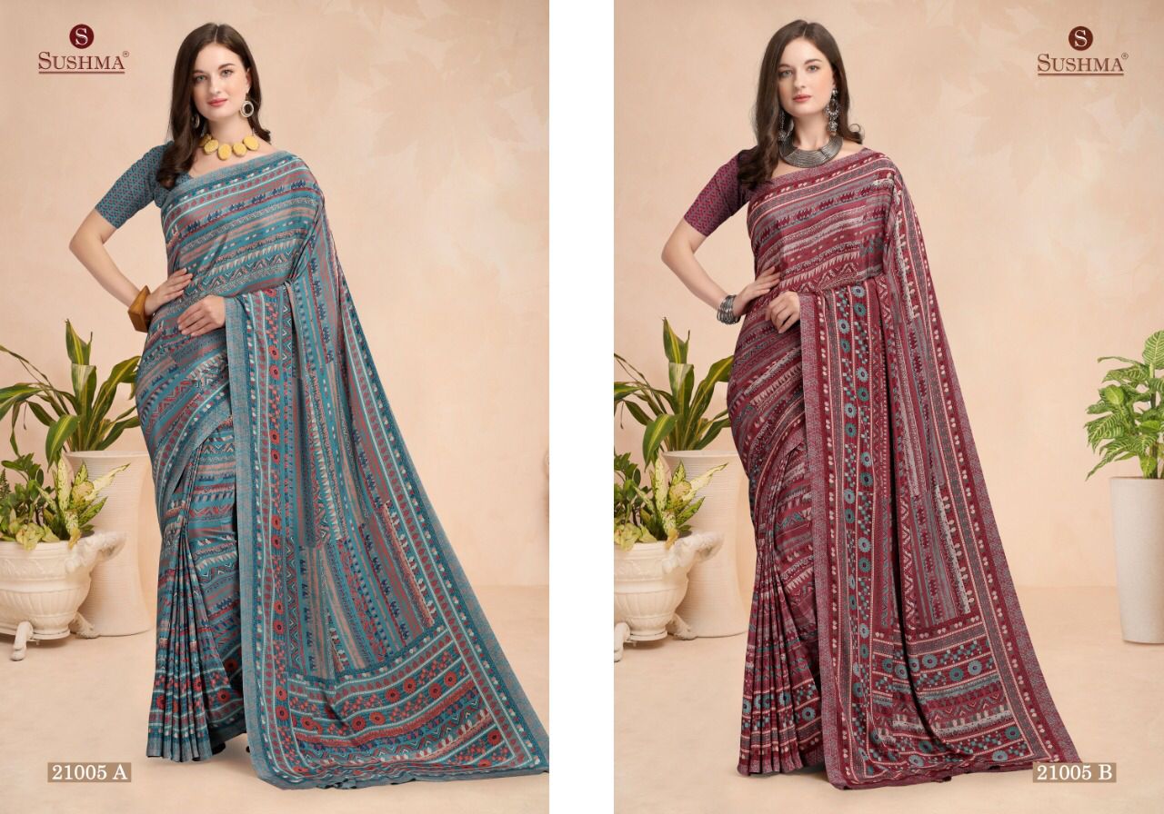 Sushma Slim 11 Slim Crape Designer Sarees Wholesaler Surat
