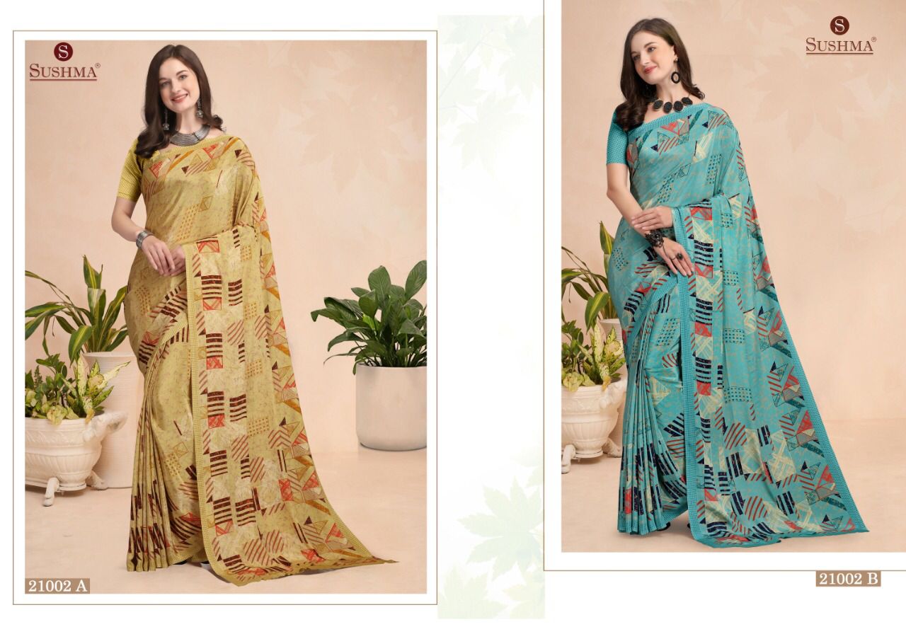 Sushma Slim 11 Slim Crape Designer Sarees Wholesaler Surat