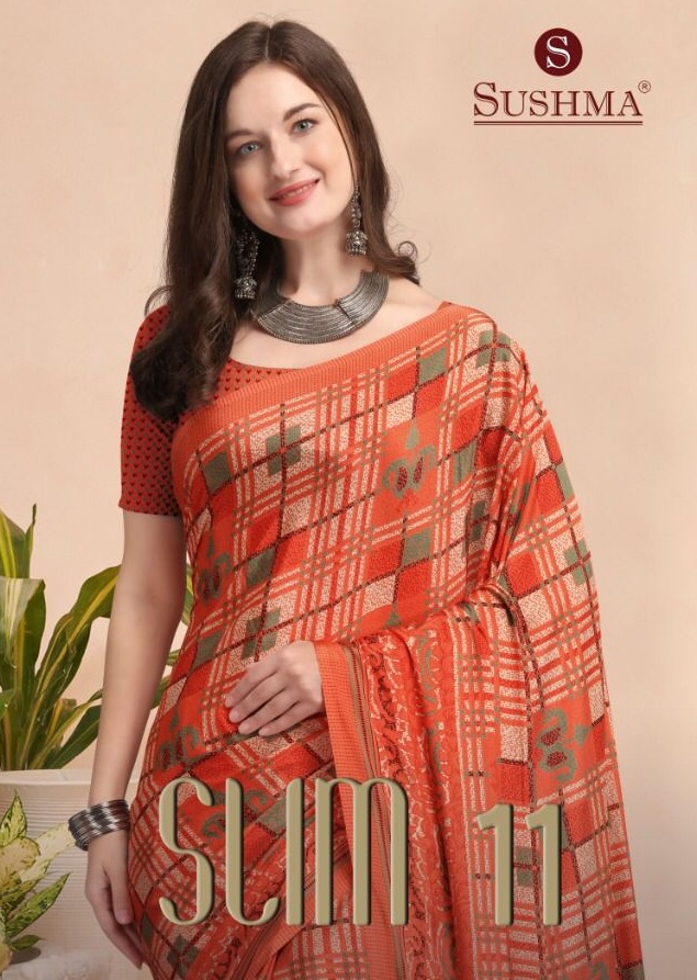 Sushma Slim 11 Slim Crape Designer Sarees Wholesaler Surat