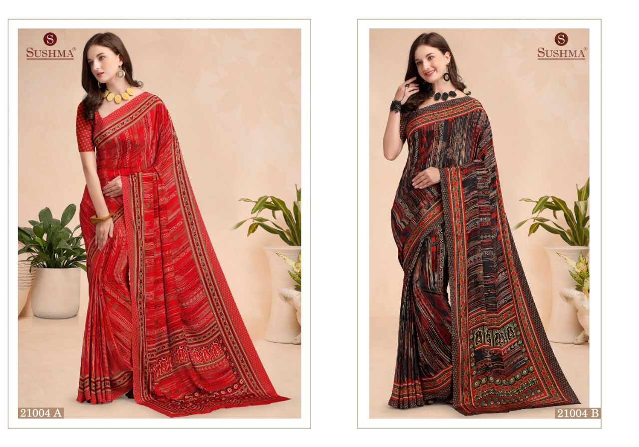 Sushma Slim 11 Slim Crape Designer Sarees Wholesaler Surat