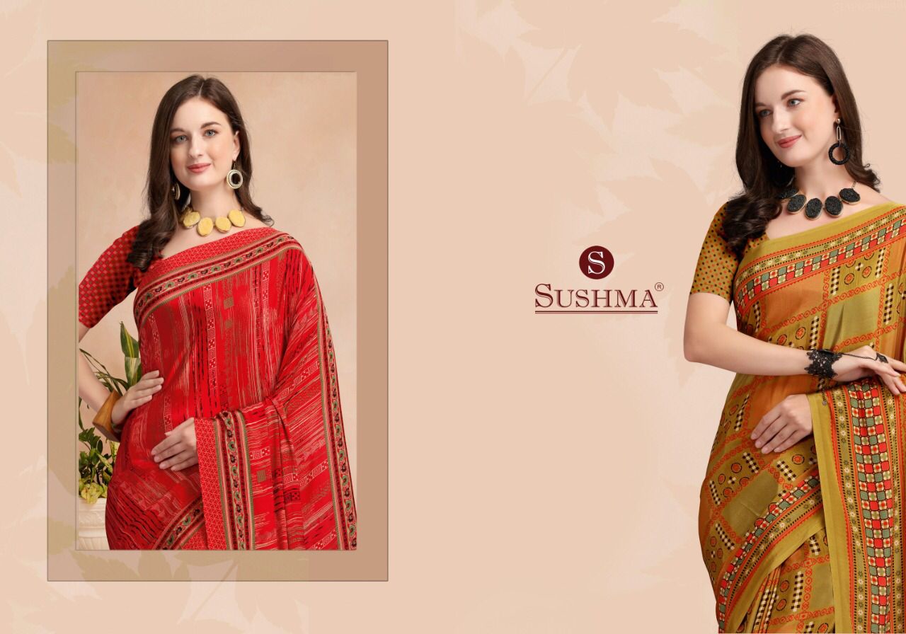Sushma Slim 11 Slim Crape Designer Sarees Wholesaler Surat
