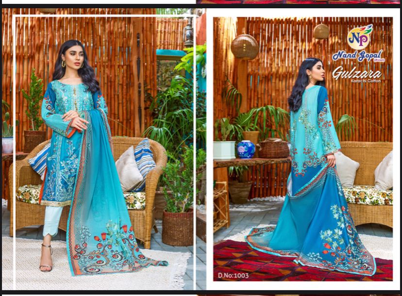 Nand Gopal Gull Zara Cotton Karachi Style Salwar Suits Wholesaer Surat