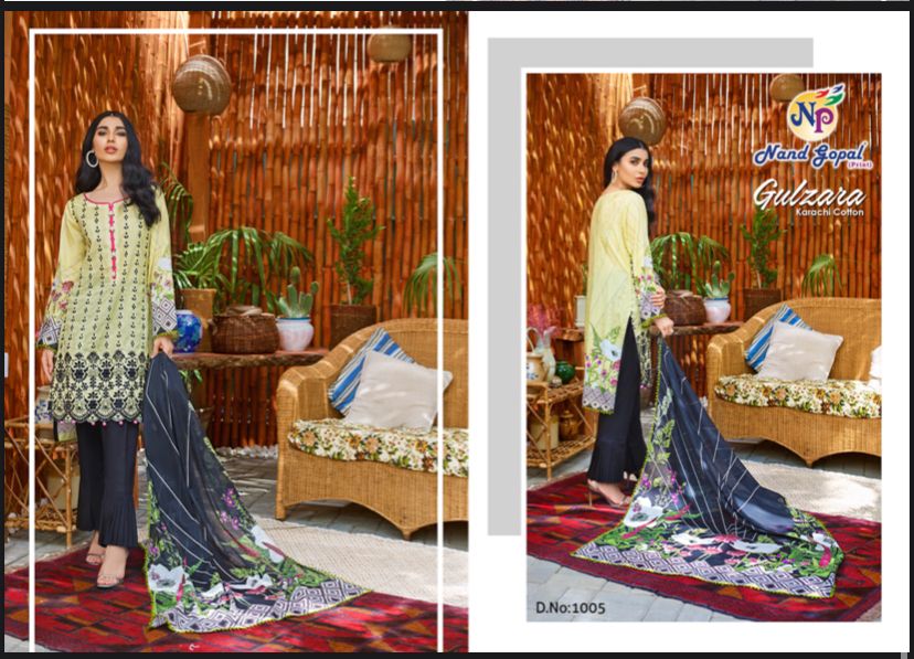 Nand Gopal Gull Zara Cotton Karachi Style Salwar Suits Wholesaer Surat