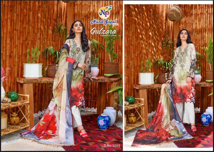 Nand Gopal Gull Zara Cotton Karachi Style Salwar Suits Wholesaer Surat