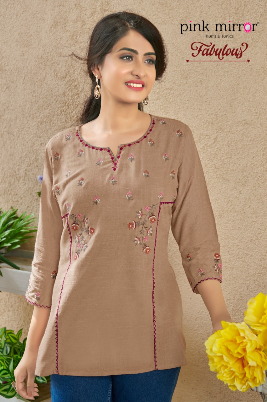 Pink Mirror Fabulous Rayon Slub Short Top Wholesaler Surat