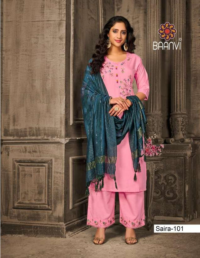 Baanvi Saira Dainamic With Embroidery Fancy Kurti Combo Set Wholesaler Surat