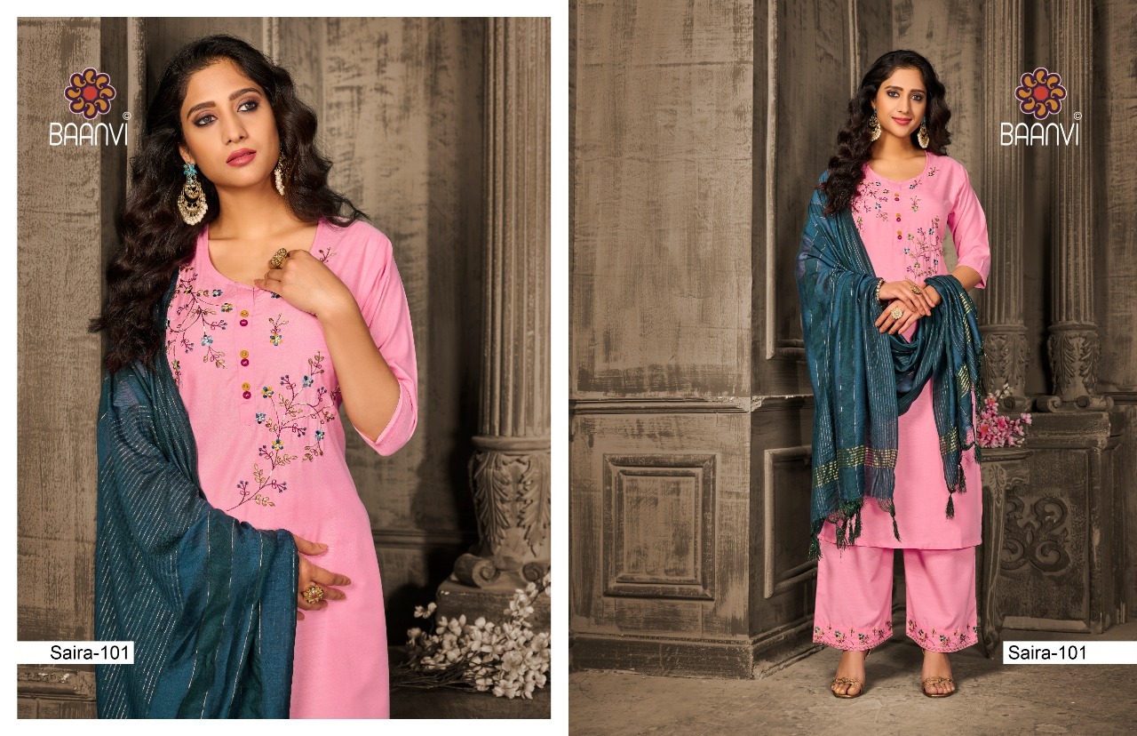 Baanvi Saira Dainamic With Embroidery Fancy Kurti Combo Set Wholesaler Surat