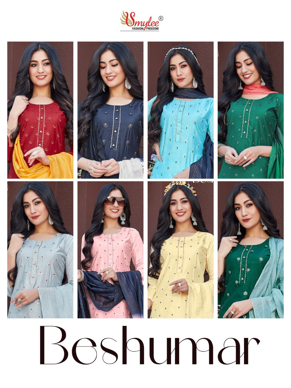 Smylee Fashion Beshumar Chanderi Silk Fancy Designer Stylish Kurti Combo Set Wholesaler Surat