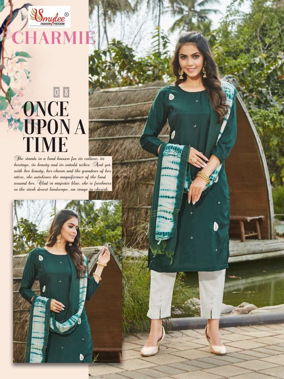 Smylee Fashion Charmie Silk Hand Work Designer Fancy Kurti Combo Set Wholesaler Surat