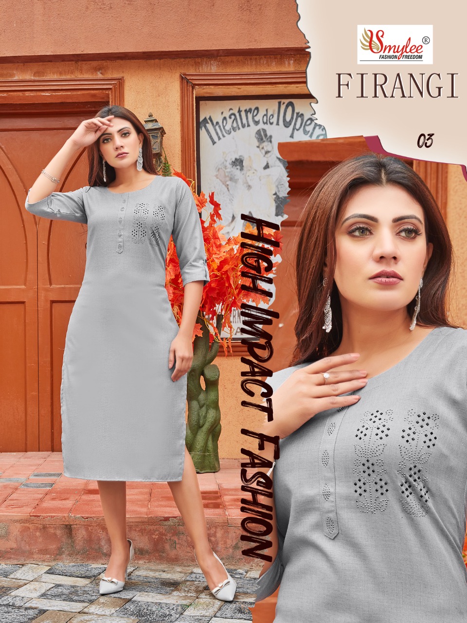 Smylee Fashion Firangi Rayon Fancy Stylish Long Causal Wear Kurtis Wholesaler Surat