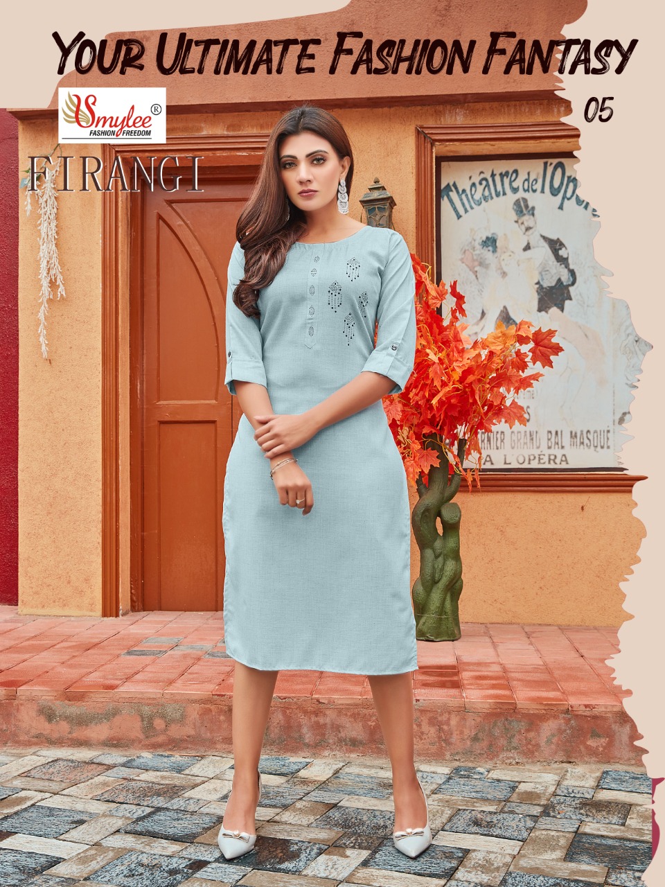 Smylee Fashion Firangi Rayon Fancy Stylish Long Causal Wear Kurtis Wholesaler Surat