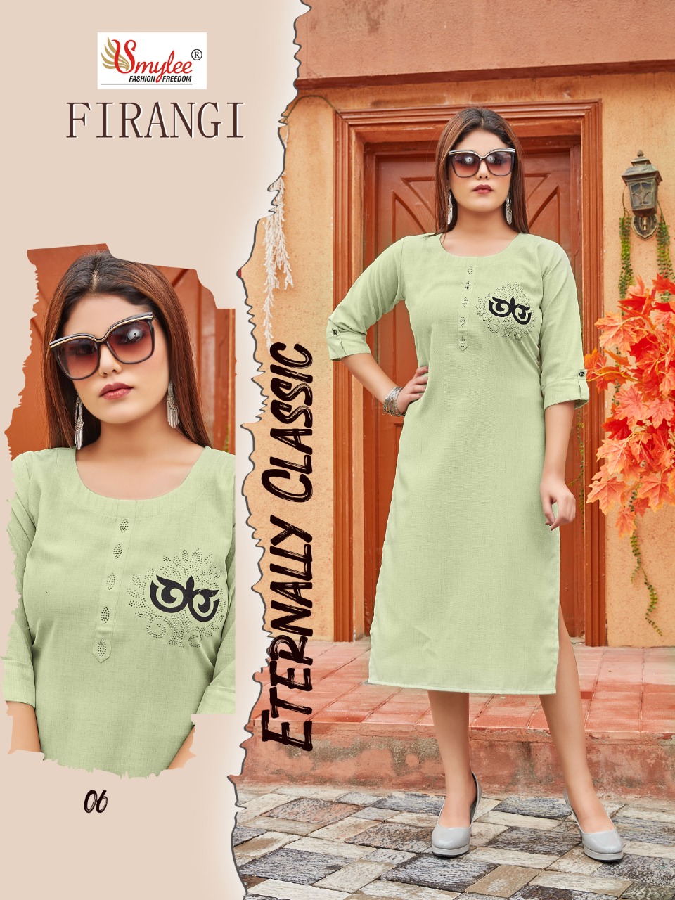 Smylee Fashion Firangi Rayon Fancy Stylish Long Causal Wear Kurtis Wholesaler Surat