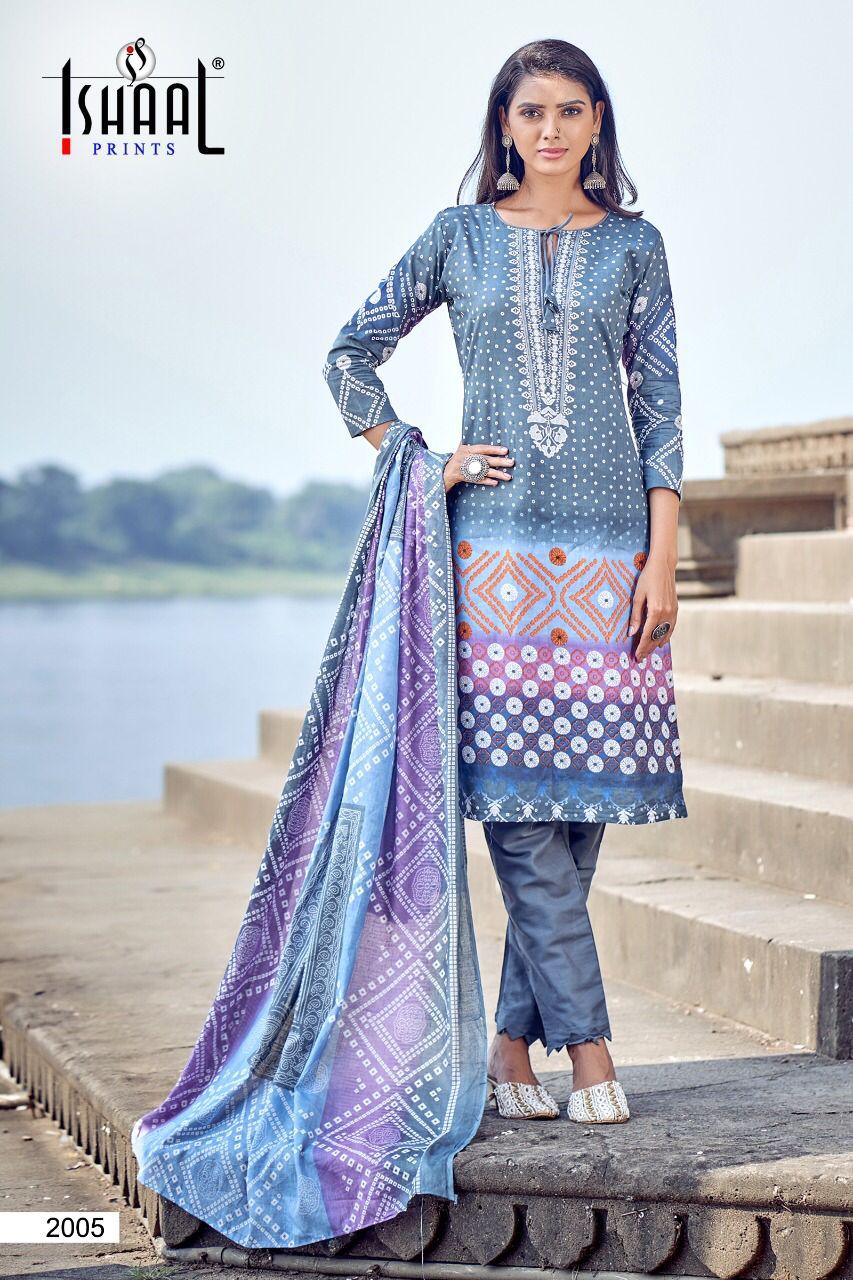Ishaal Prints Kesariya Vol 2 Lawn Cotton Digital Printed Salwar Suits Dress Material Wholesaler Surat