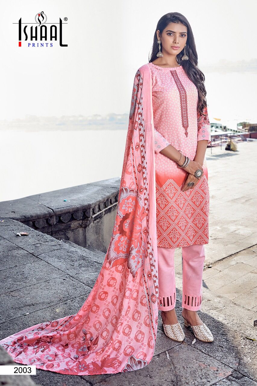Ishaal Prints Kesariya Vol 2 Lawn Cotton Digital Printed Salwar Suits Dress Material Wholesaler Surat