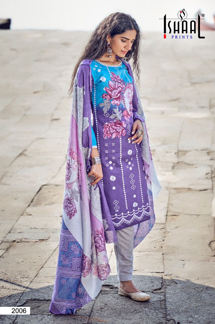 Ishaal Prints Kesariya Vol 2 Lawn Cotton Digital Printed Salwar Suits Dress Material Wholesaler Surat