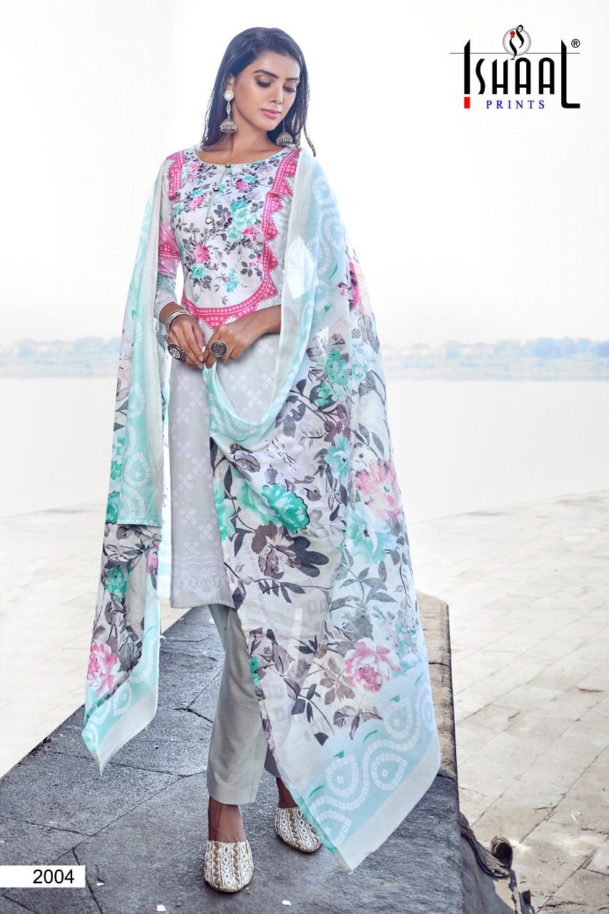 Ishaal Prints Kesariya Vol 2 Lawn Cotton Digital Printed Salwar Suits Dress Material Wholesaler Surat