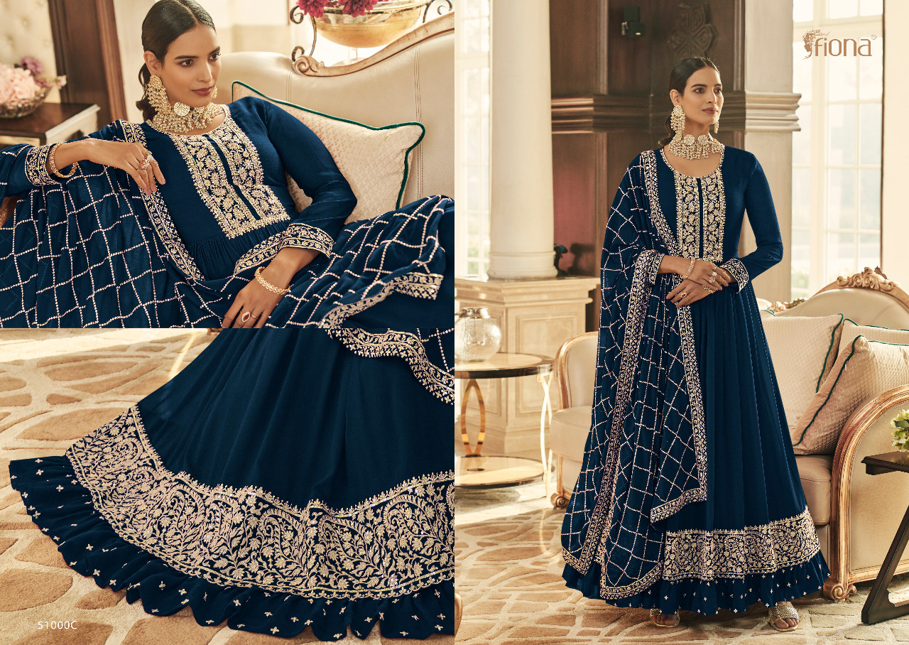 Fiona Sachi Real Georgette Embroidered Elegant Designer Suits Wholesaler Surat