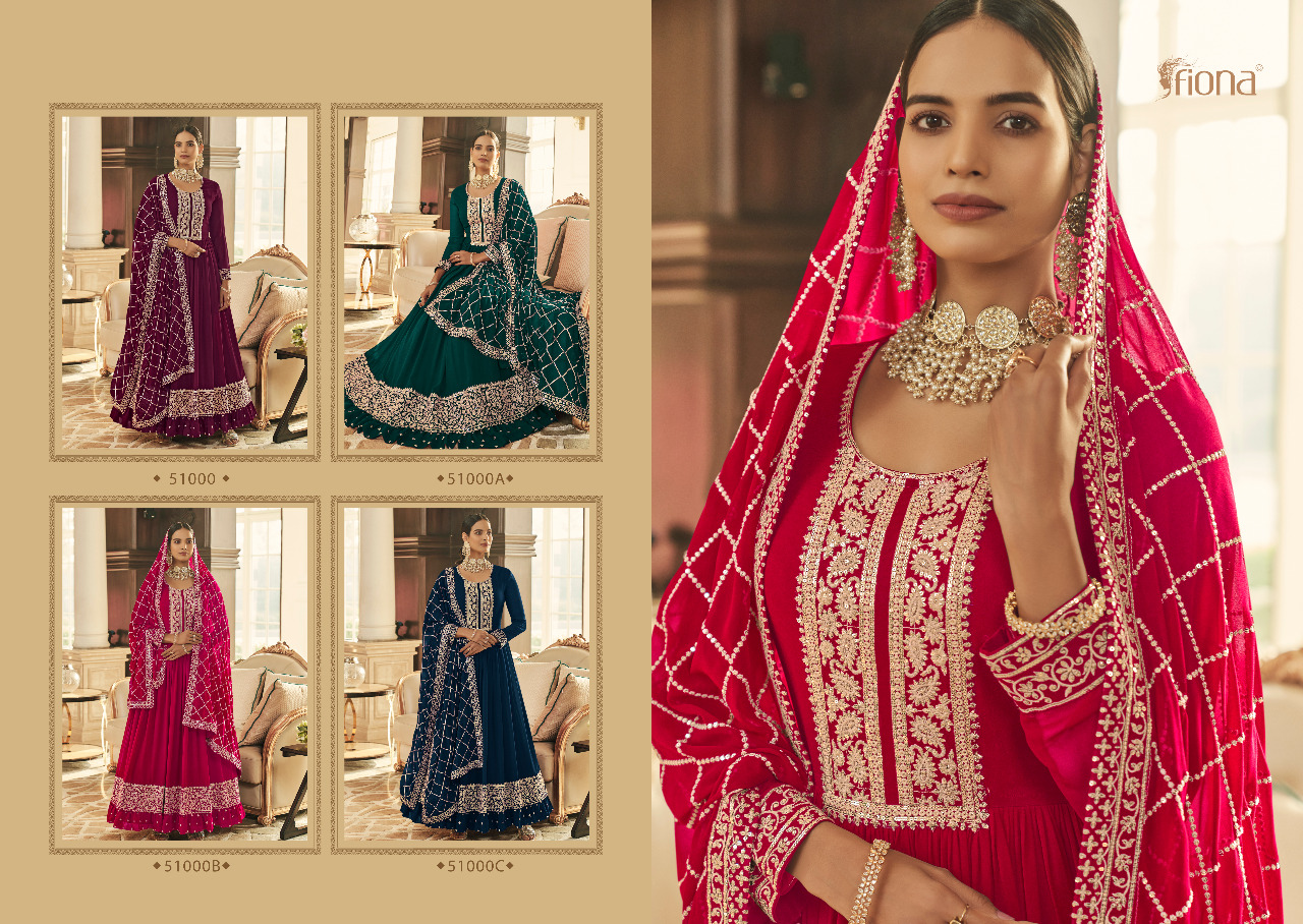 Fiona Sachi Real Georgette Embroidered Elegant Designer Suits Wholesaler Surat