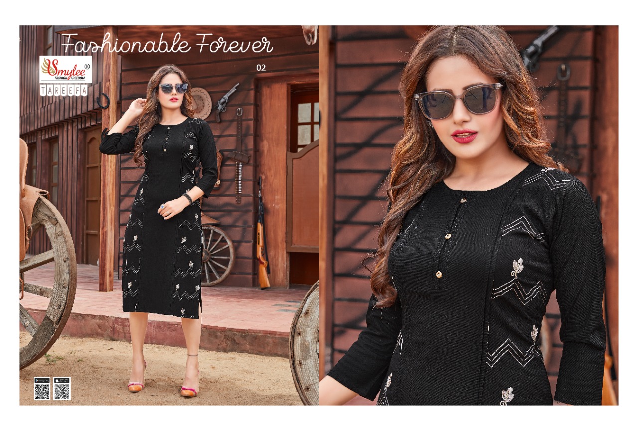 Smylee Fashion Tareefa Strachable Slub Fancy Causal Wear Kurtis Wholesaler Surat