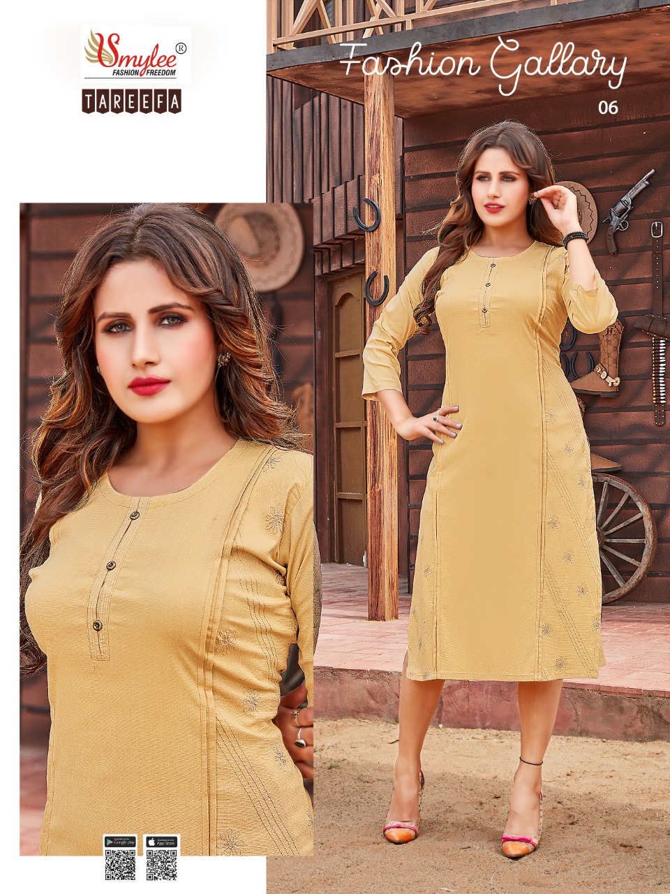 Smylee Fashion Tareefa Strachable Slub Fancy Causal Wear Kurtis Wholesaler Surat