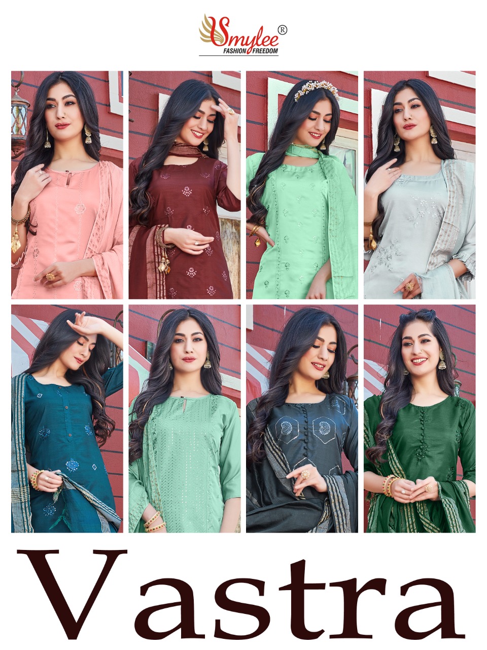 Smylee Fashion Vastra Fiona Silk Fancy Sober Kurtis With Pant And Dupatta Set Wholesaler Surat