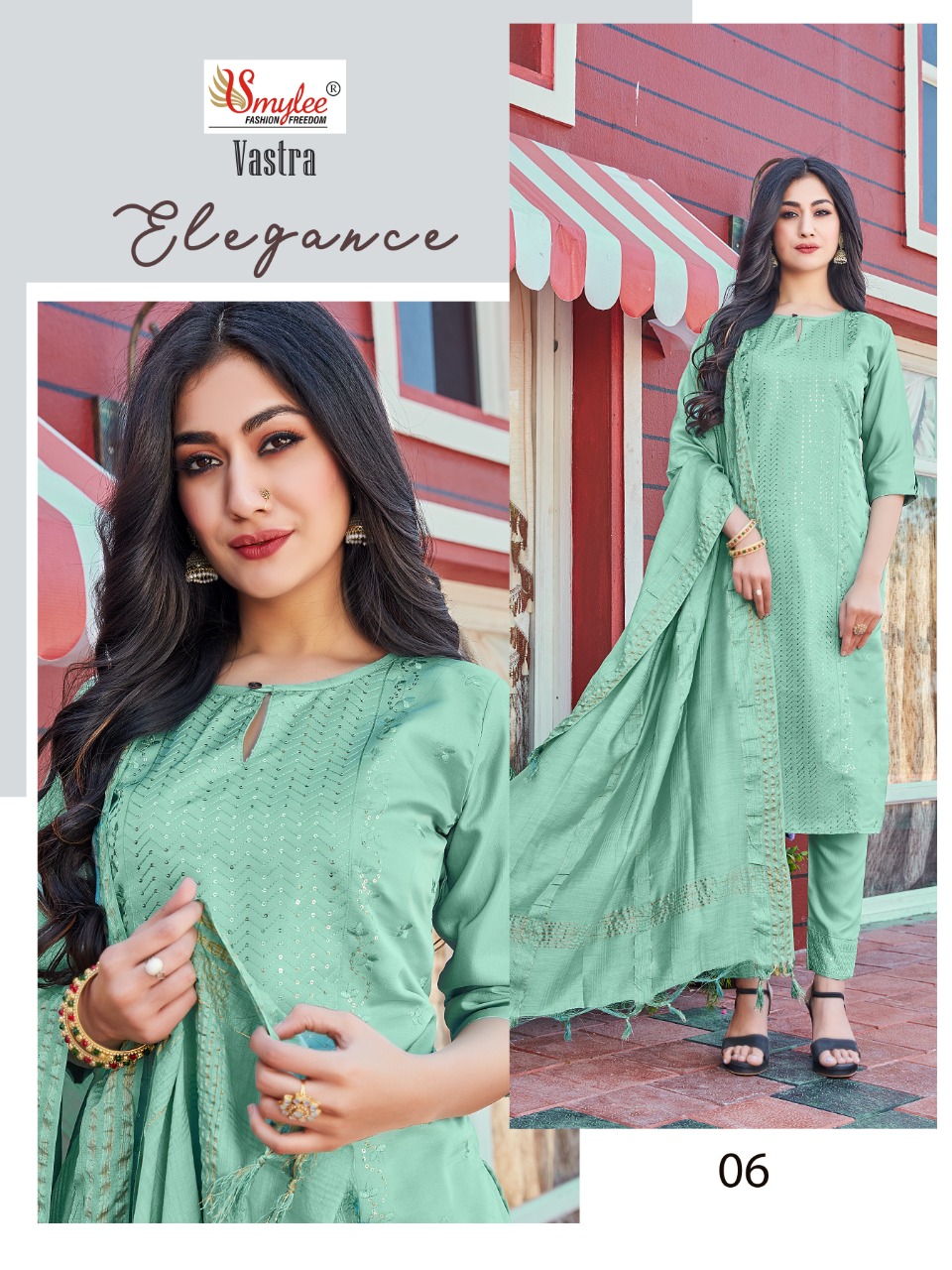 Smylee Fashion Vastra Fiona Silk Fancy Sober Kurtis With Pant And Dupatta Set Wholesaler Surat