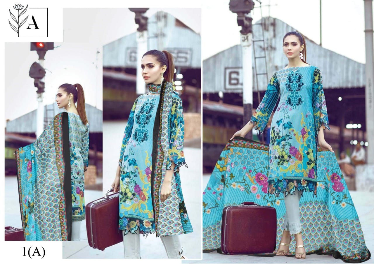 Alizeh Lawn Vol B Lawn Fancy Printed Suits Wholesaler Surat