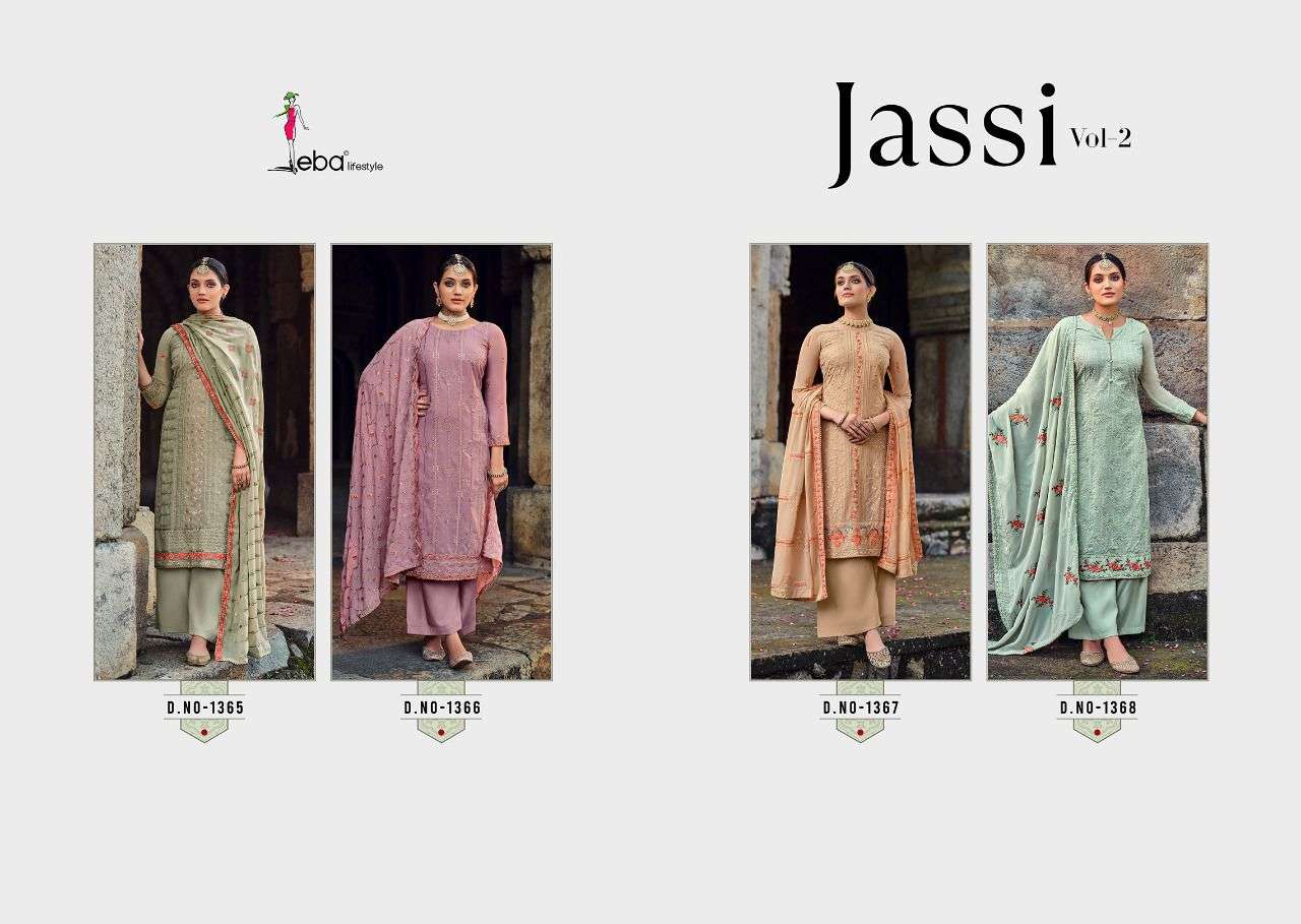 Eba Lifestyle Jassi Vol 2 Fox Georgette Designer Suits Wholesaler Surat