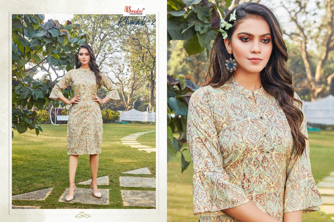 Smylee Fashion Khwab Vol 2 Rayon Fancy Kurtis Wholesaler Surat