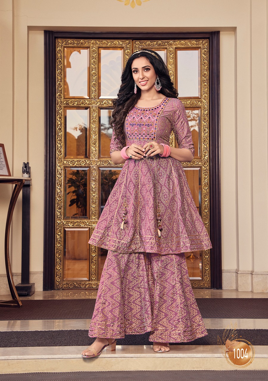 Kajal Style Lavish Vol 1 Cotton Fancy Kurtis With Flair Sharara Wholesaler Surat