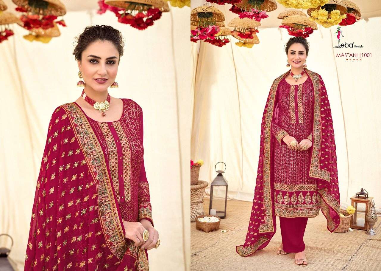 Eba Lifestyle Mastani Georgette Heavy Designer Suits Wholesaler Surat