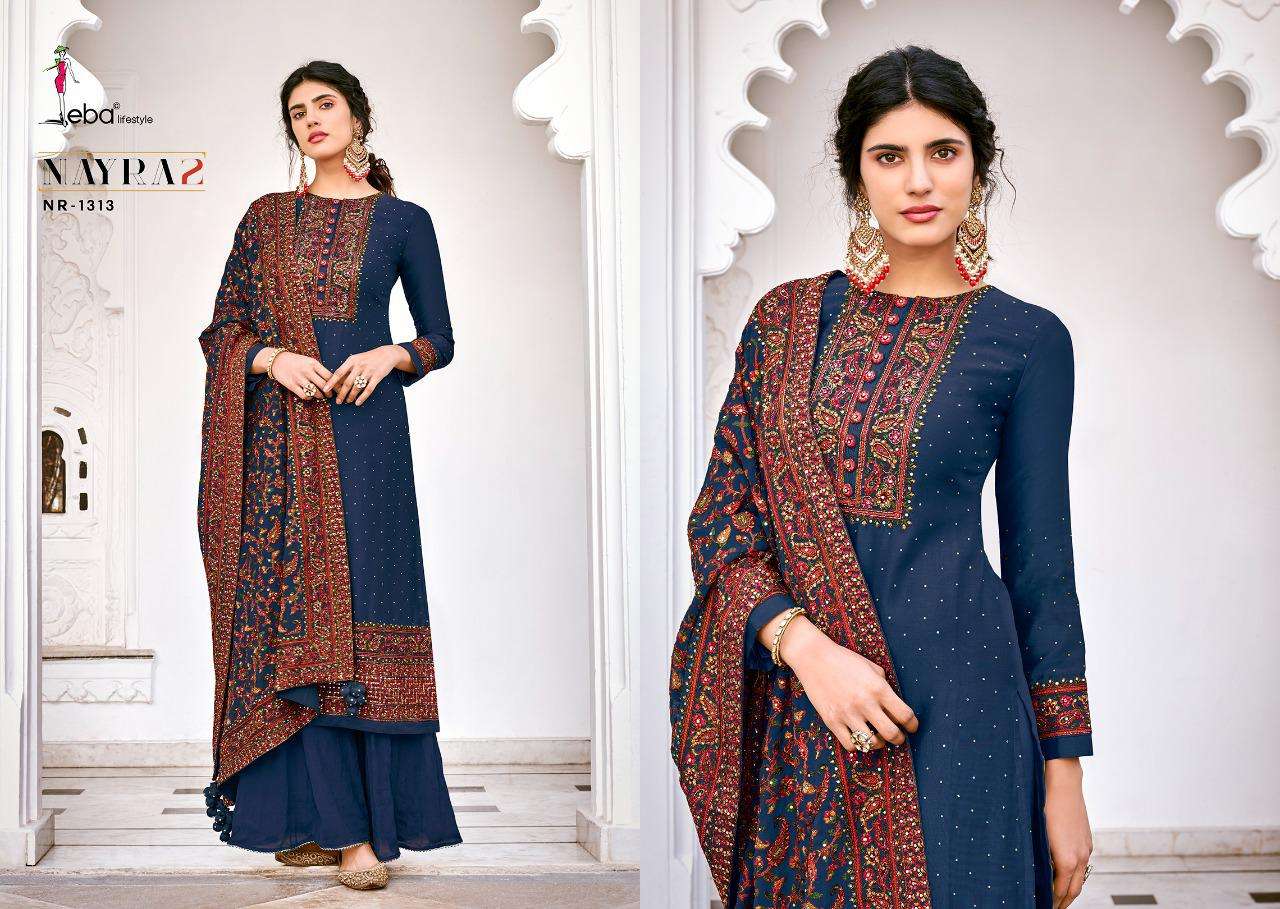 Eba Lifestyle Nyra Vol 2 Viscose Silk Embroidery Fancy Suits Wholesaler Surat