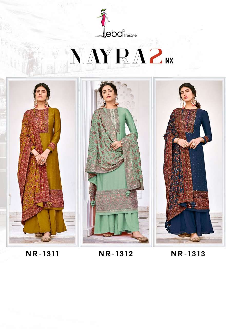 Eba Lifestyle Nyra Vol 2 Viscose Silk Embroidery Fancy Suits Wholesaler Surat