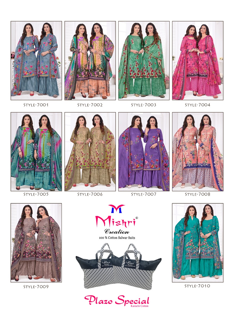 Mishri Creation Plazo Special Vol 7 Cotton Printed Suits Wholesaler Surat