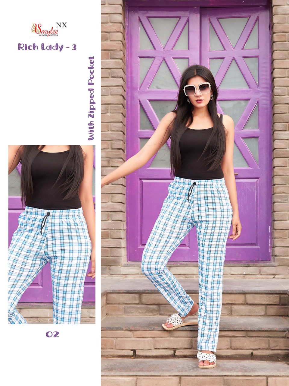 Smylee Fashion Rich Lady Vol 3 Procian Sinker Hosiery Fancy Pants Wholesaler Surat
